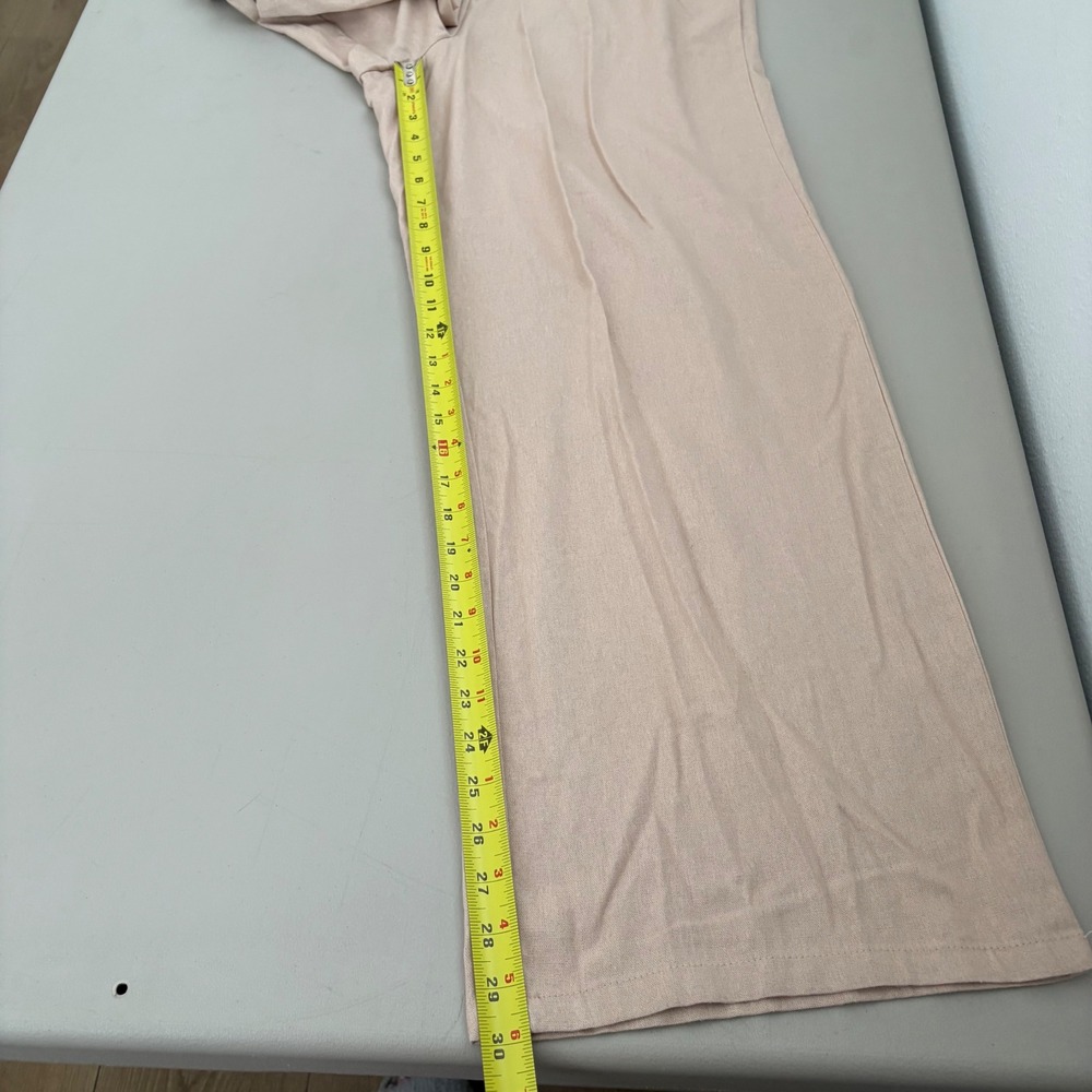 Hippie Rose Womens Tan Wide Leg Linen Blend Drawstring Pants Office  Size L Boho - Picture 7 of 11